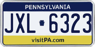 PA license plate JXL6323