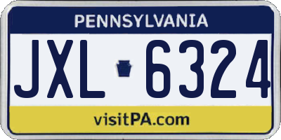PA license plate JXL6324