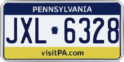 PA license plate JXL6328