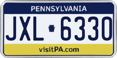 PA license plate JXL6330