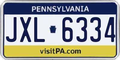 PA license plate JXL6334
