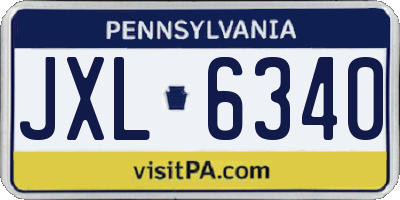 PA license plate JXL6340