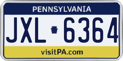PA license plate JXL6364