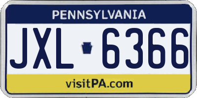 PA license plate JXL6366