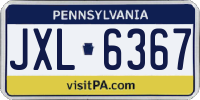 PA license plate JXL6367