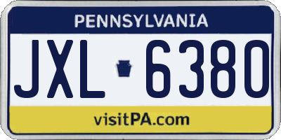 PA license plate JXL6380