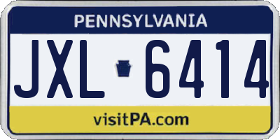 PA license plate JXL6414