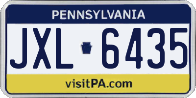 PA license plate JXL6435