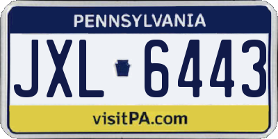 PA license plate JXL6443