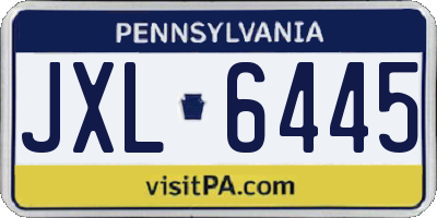 PA license plate JXL6445