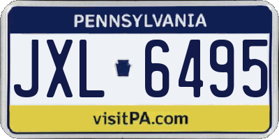 PA license plate JXL6495