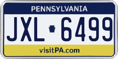 PA license plate JXL6499