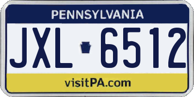 PA license plate JXL6512