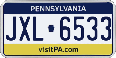 PA license plate JXL6533