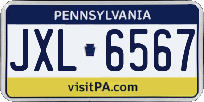 PA license plate JXL6567