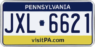 PA license plate JXL6621