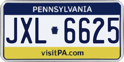 PA license plate JXL6625
