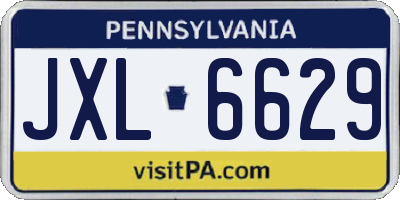 PA license plate JXL6629