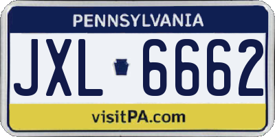 PA license plate JXL6662