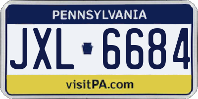 PA license plate JXL6684