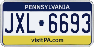PA license plate JXL6693
