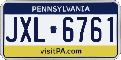 PA license plate JXL6761