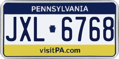 PA license plate JXL6768