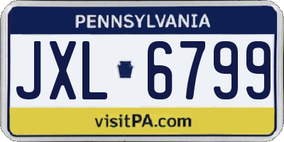 PA license plate JXL6799