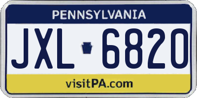 PA license plate JXL6820
