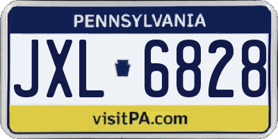 PA license plate JXL6828