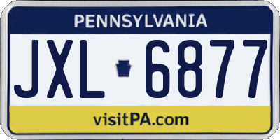 PA license plate JXL6877