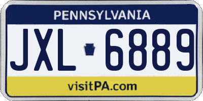 PA license plate JXL6889