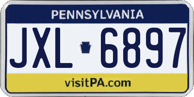 PA license plate JXL6897