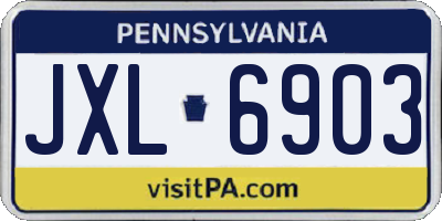 PA license plate JXL6903