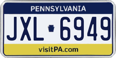 PA license plate JXL6949