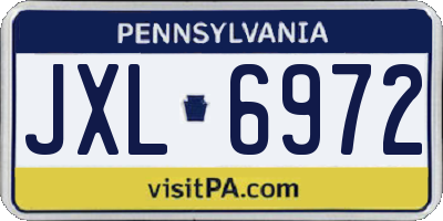 PA license plate JXL6972