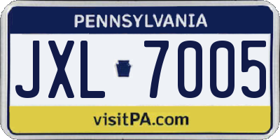 PA license plate JXL7005