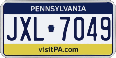 PA license plate JXL7049