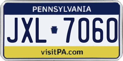 PA license plate JXL7060