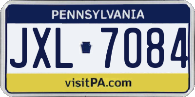 PA license plate JXL7084