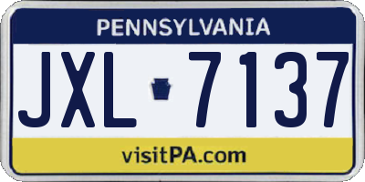 PA license plate JXL7137