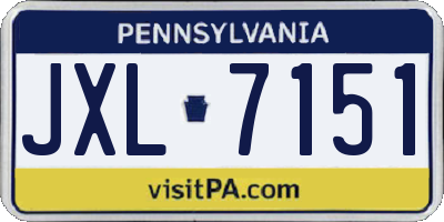 PA license plate JXL7151