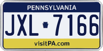 PA license plate JXL7166