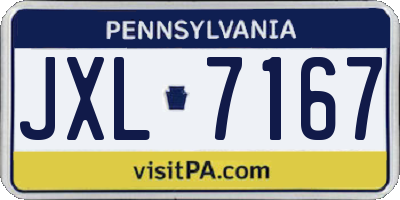 PA license plate JXL7167