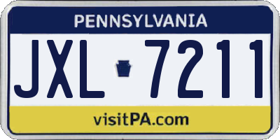 PA license plate JXL7211
