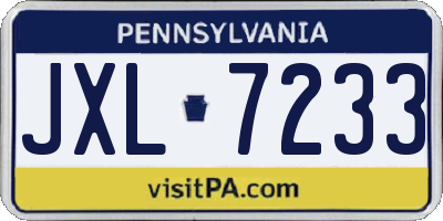 PA license plate JXL7233