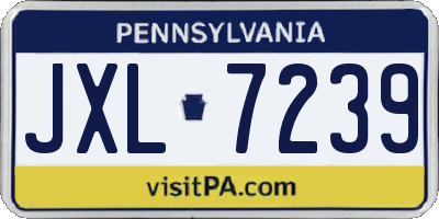 PA license plate JXL7239