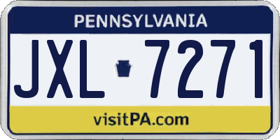 PA license plate JXL7271