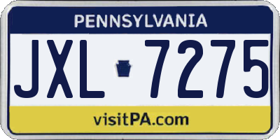 PA license plate JXL7275