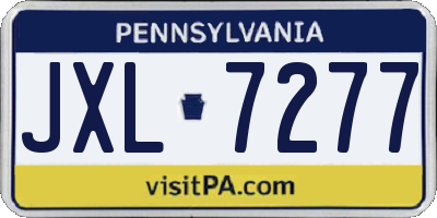 PA license plate JXL7277